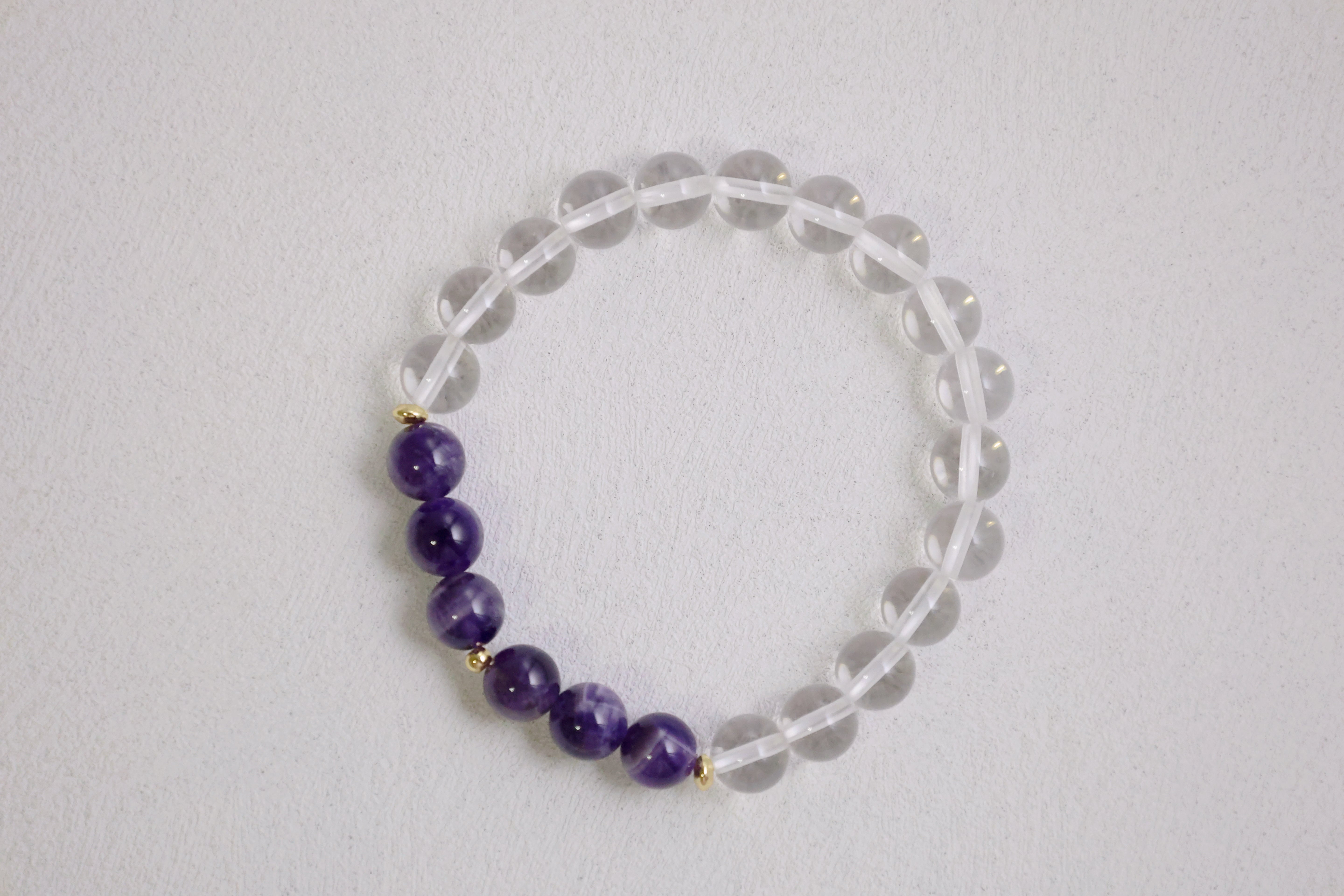 Aquarius Celestial Calm - Clear Quartz & Amethyst Bracelet