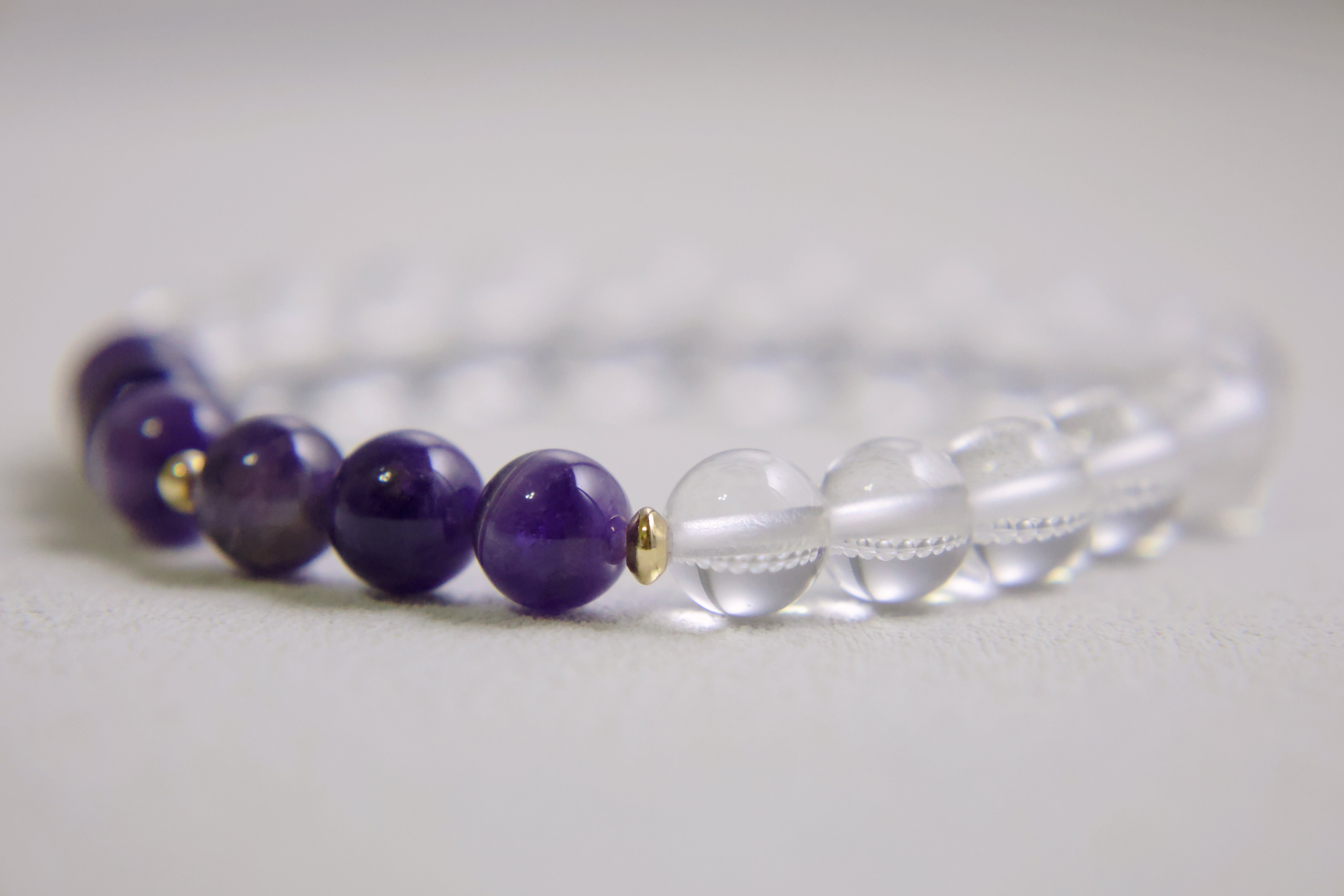 Aquarius Celestial Calm - Clear Quartz & Amethyst Bracelet