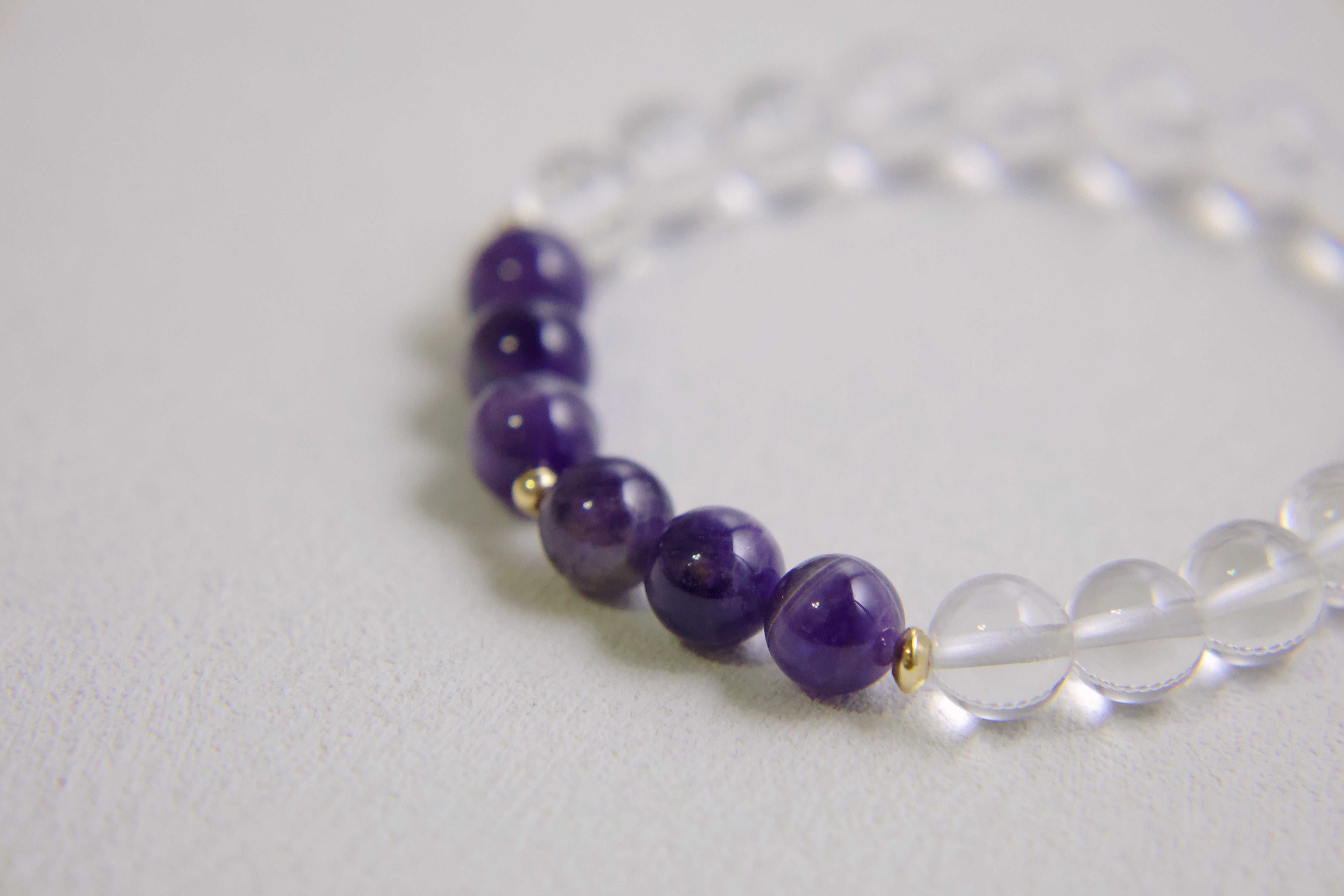 Aquarius Celestial Calm - Clear Quartz & Amethyst Bracelet