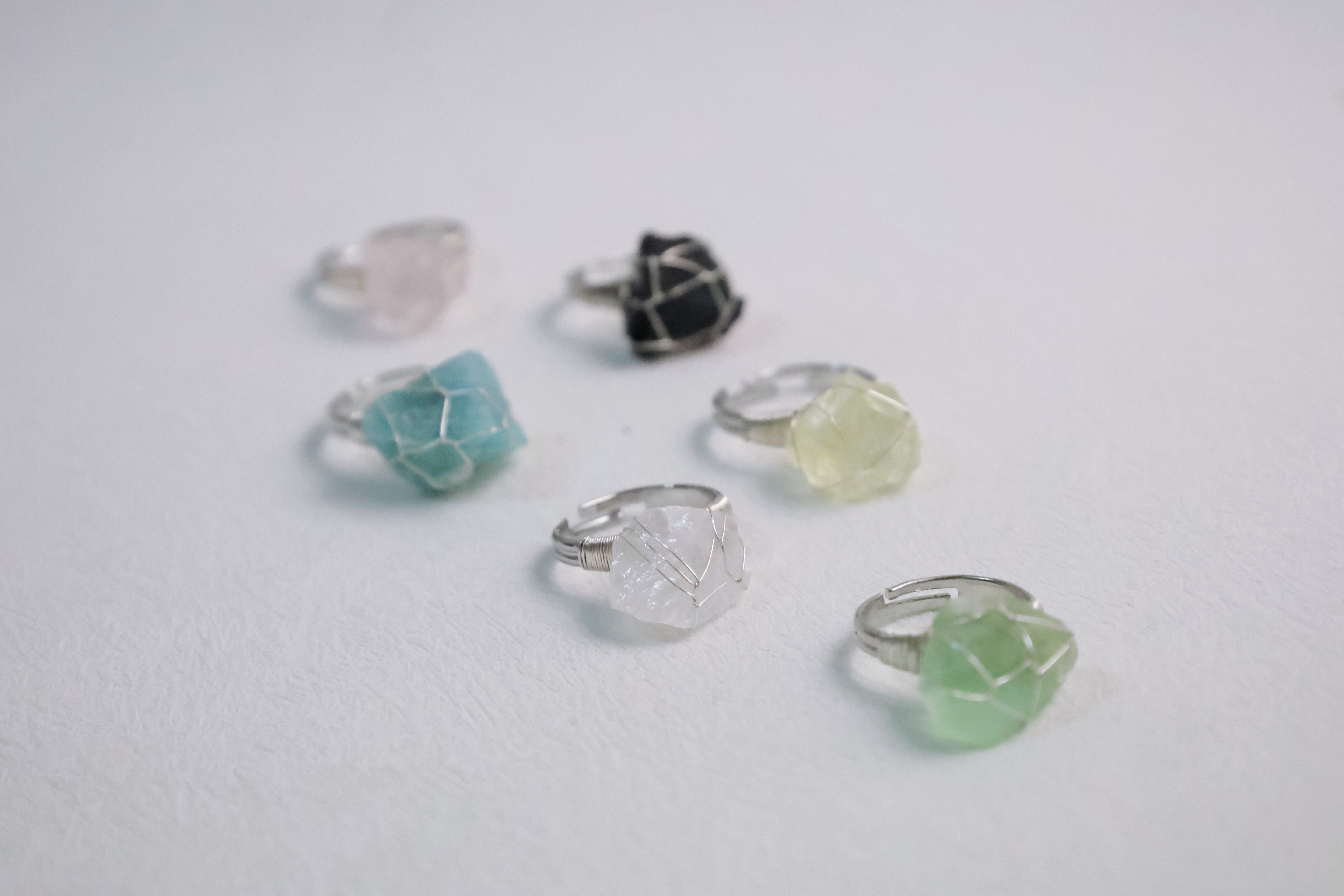 Earthly Gems Collection - Natural Raw Stone Rings in Silver and Gold