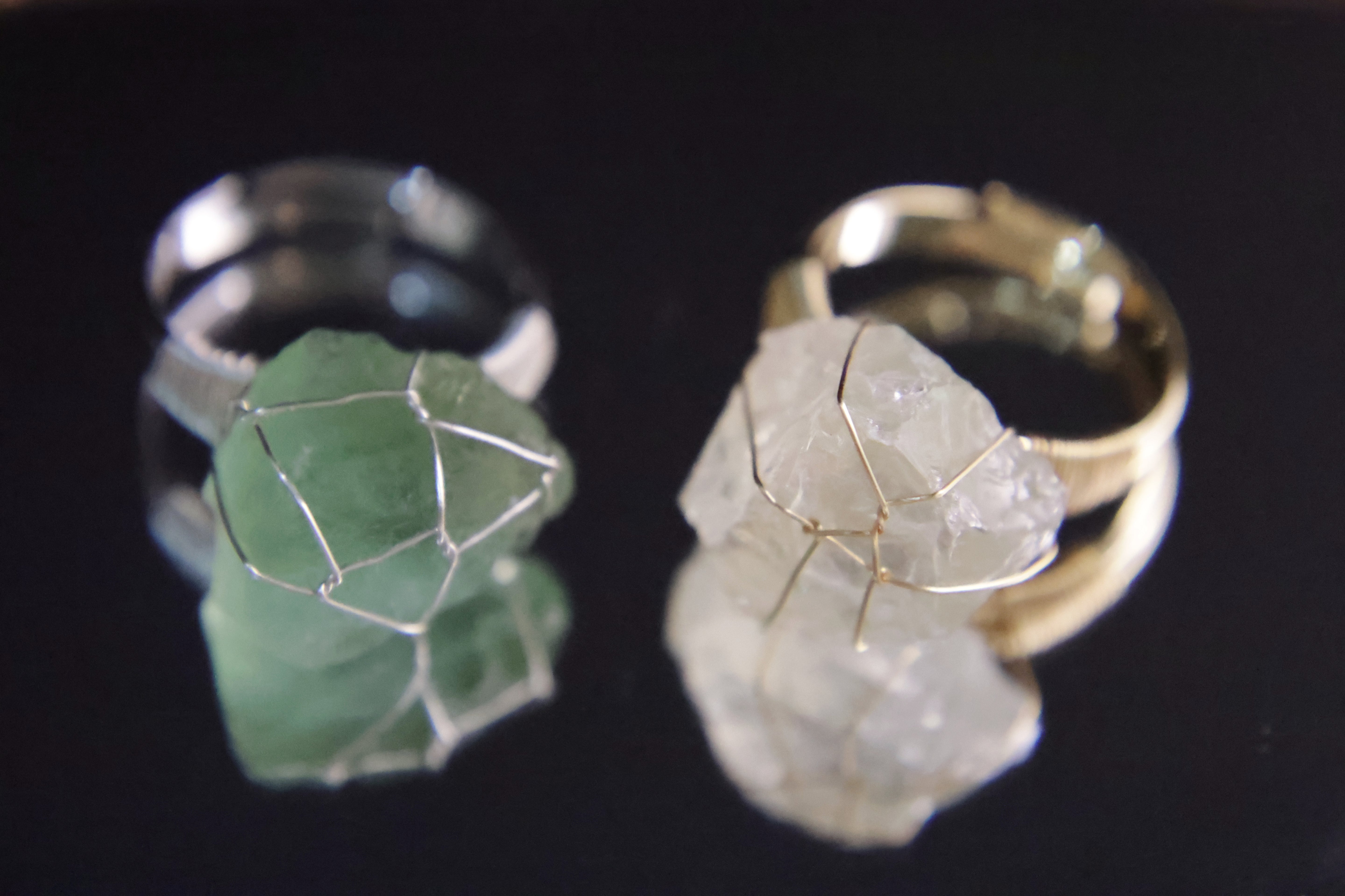 Earthly Gems Collection - Natural Raw Stone Rings in Silver and Gold