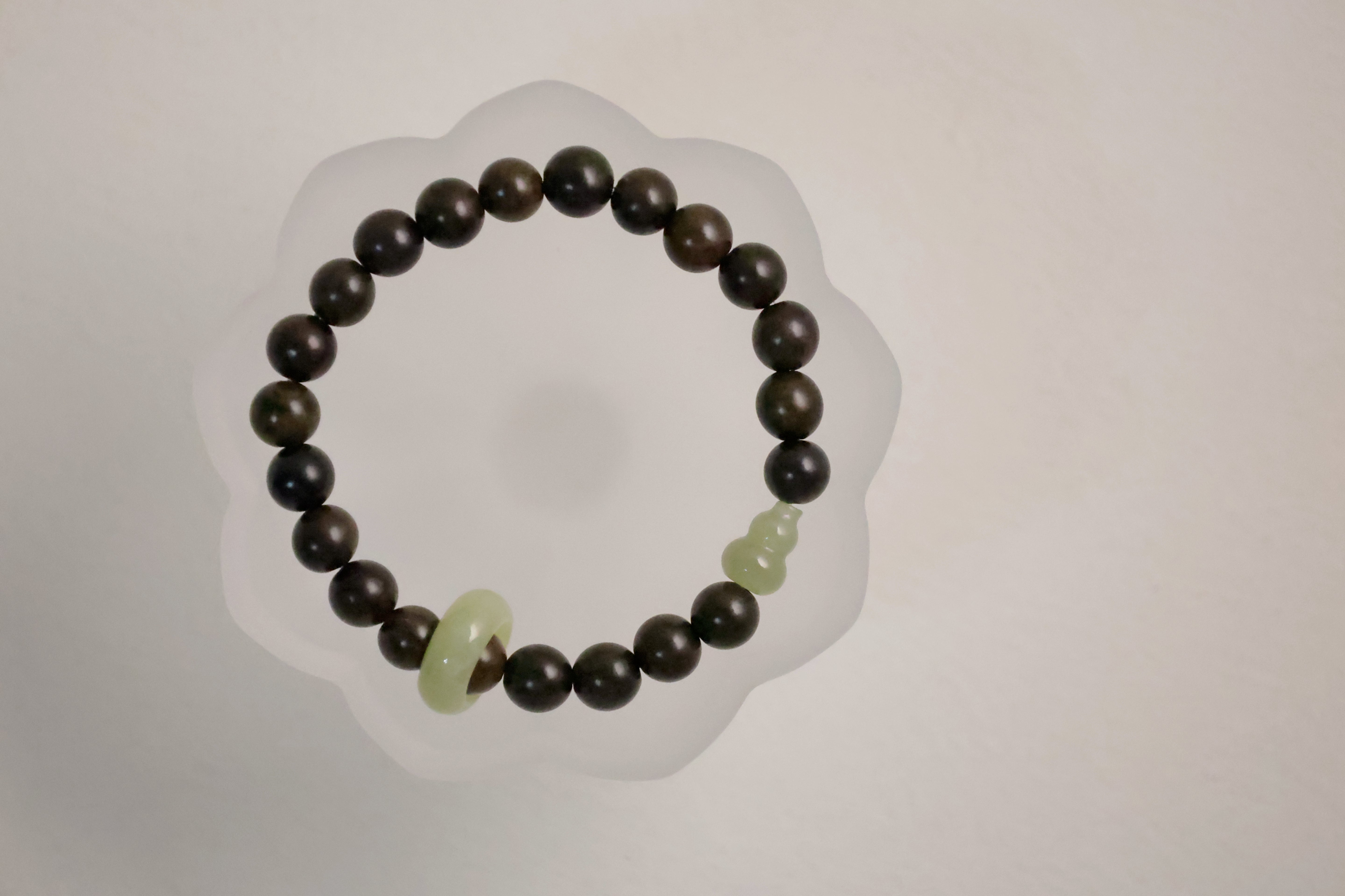 Divine Essence - Agarwood & Hetian Jade Bracelet