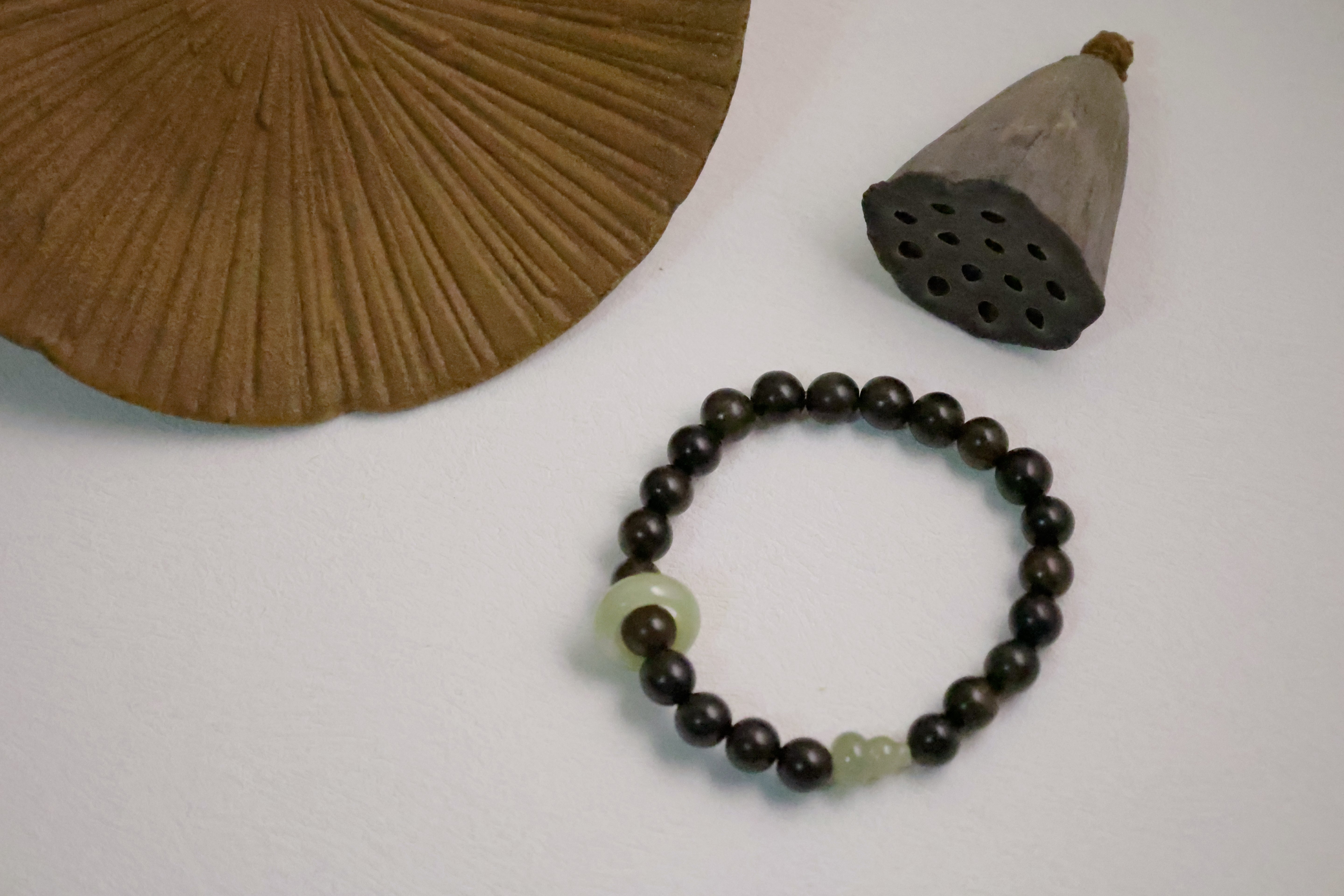Divine Essence - Agarwood & Hetian Jade Bracelet