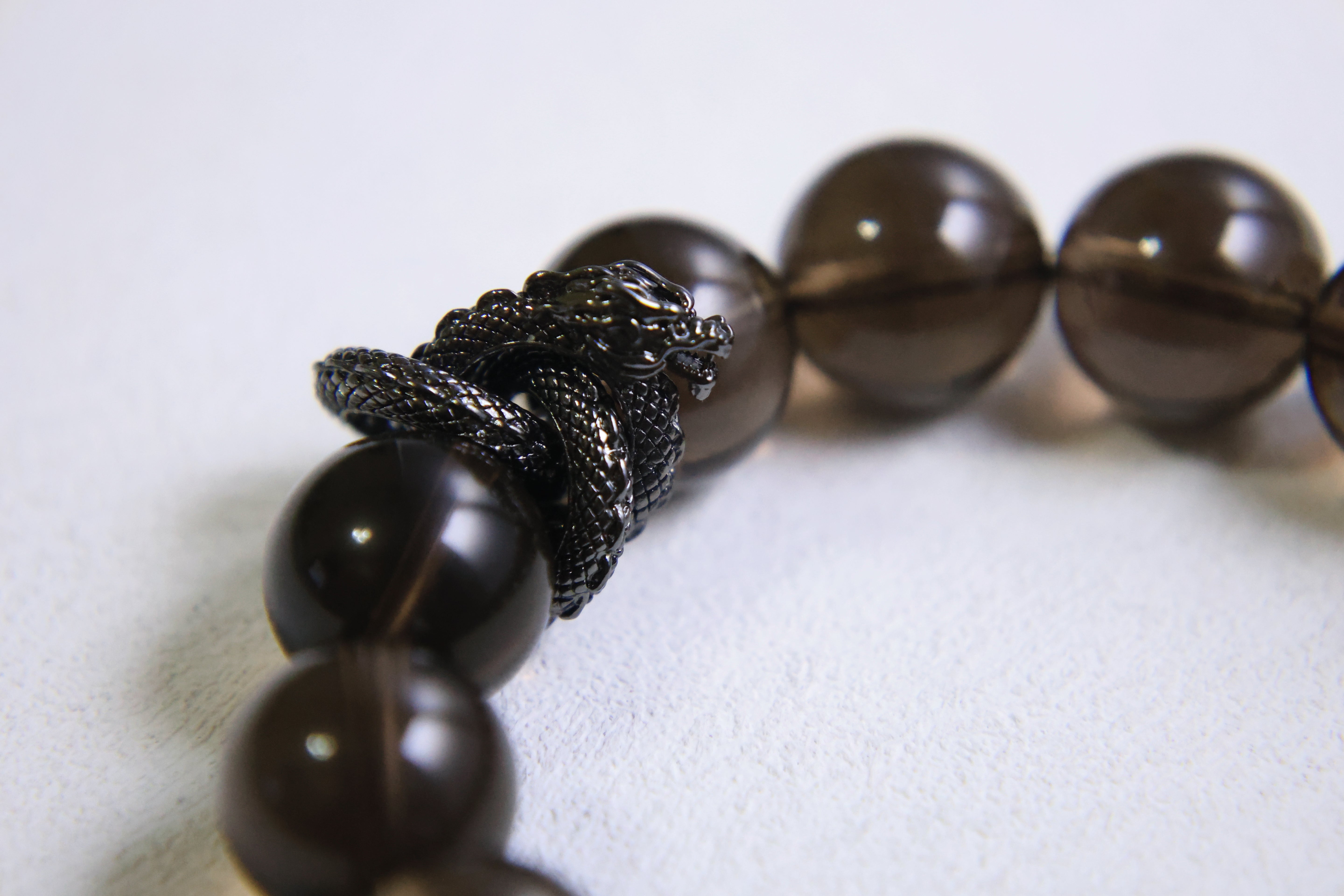 Dragon Shield Smoky Quartz Crystal Bracelet