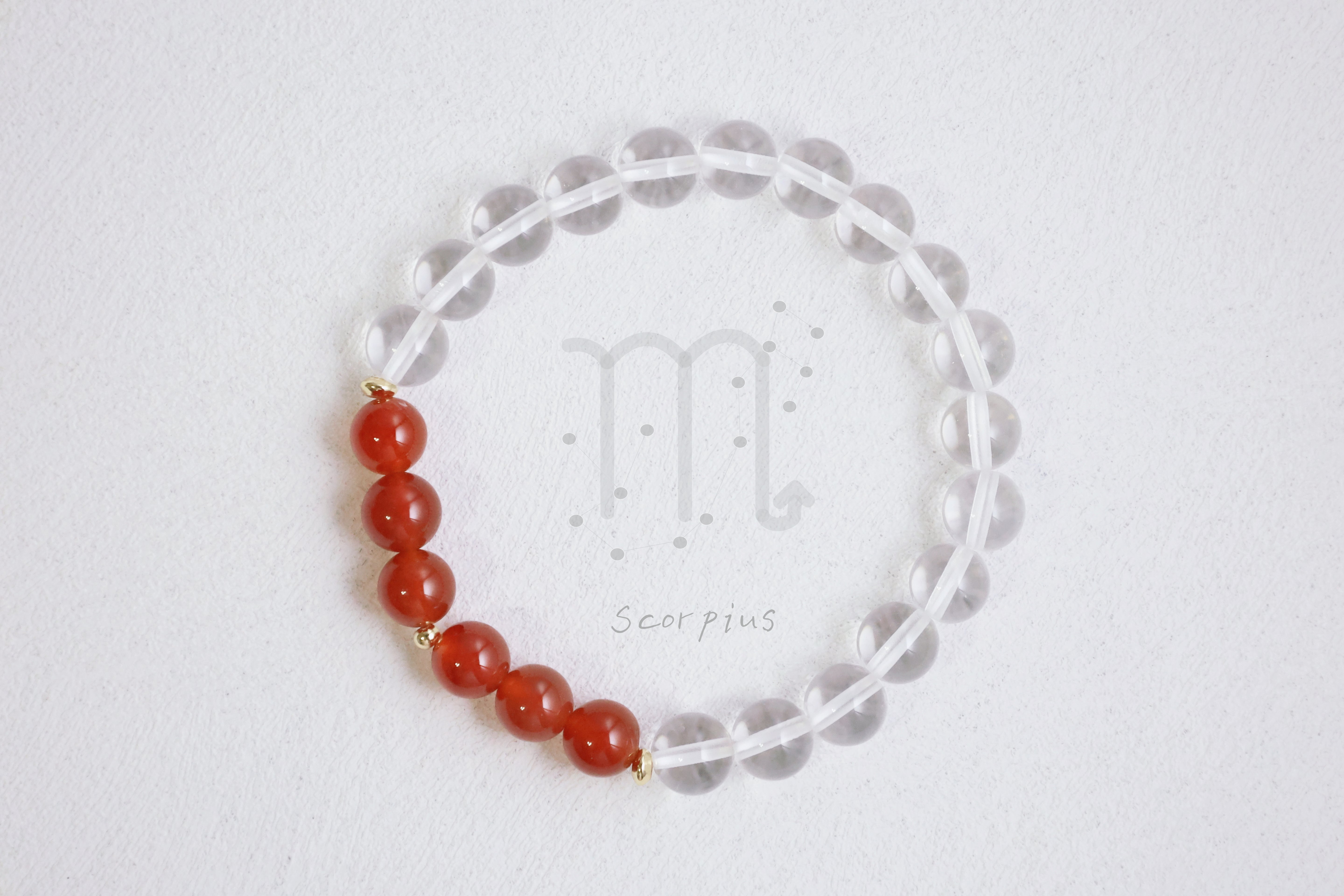 Scorpius Resilience - Clear Quartz & Red Agate Bracelet
