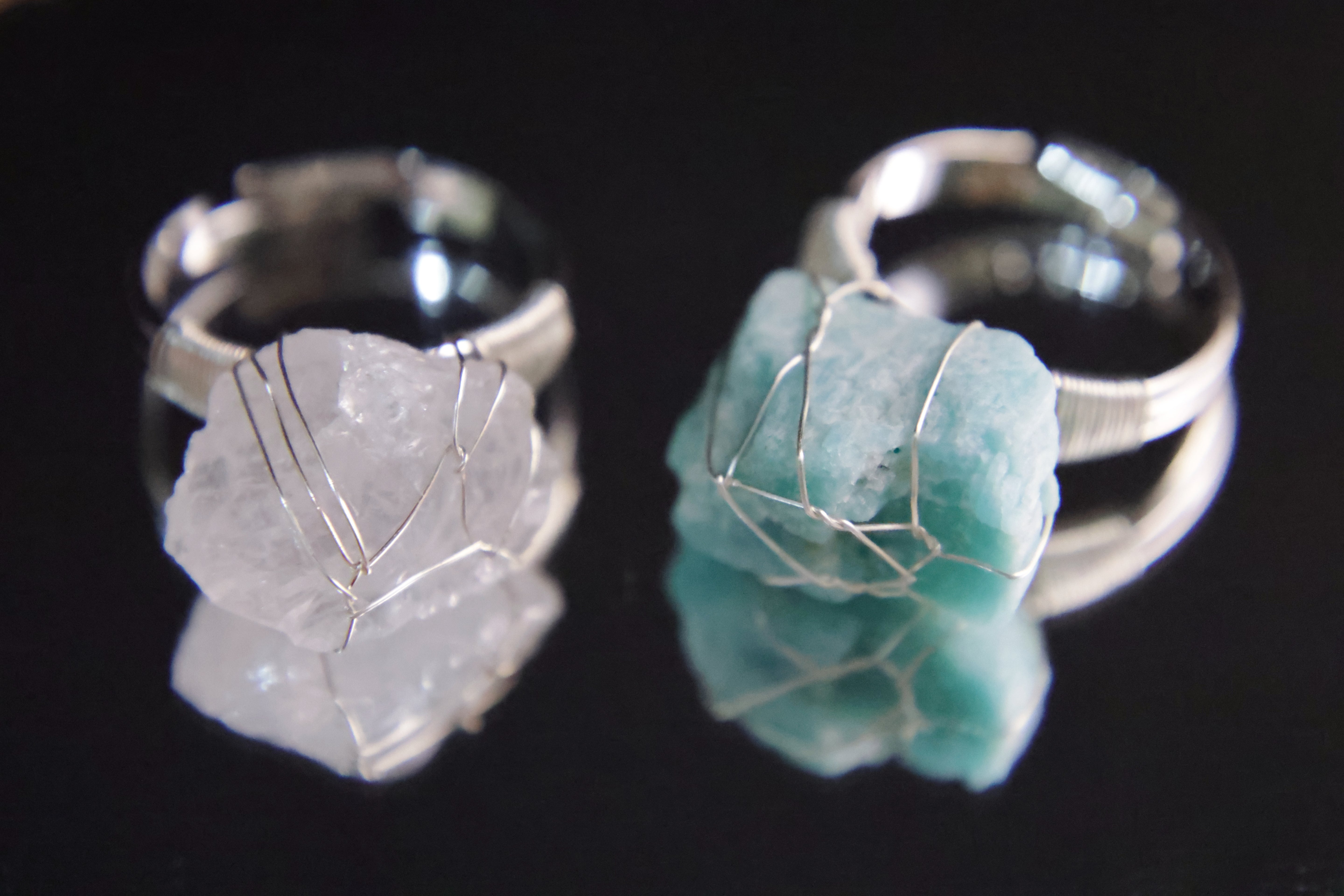 Earthly Gems Collection - Natural Raw Stone Rings in Silver and Gold
