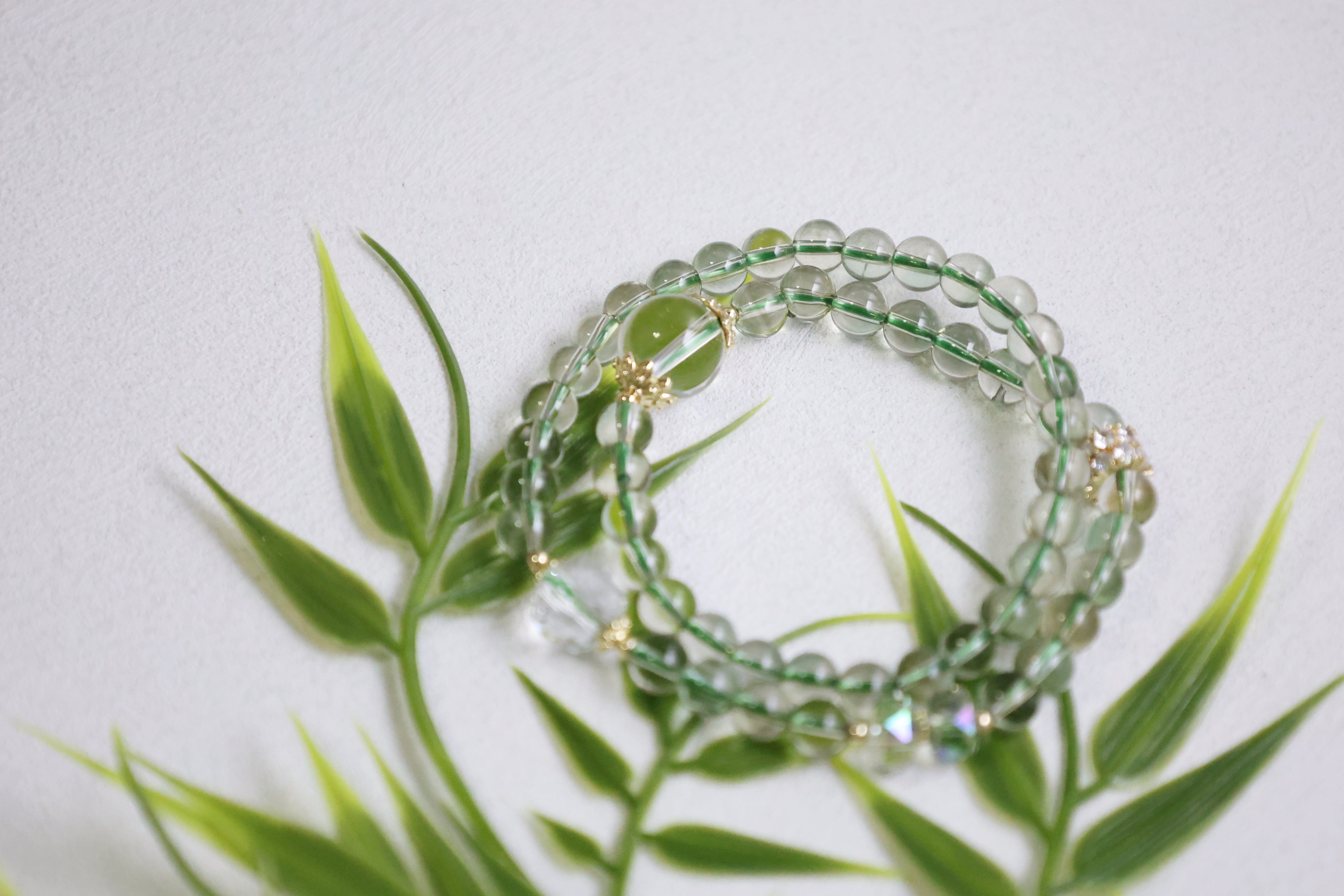 Dewy Vineyard - Prehnite Double Loop Bracelet