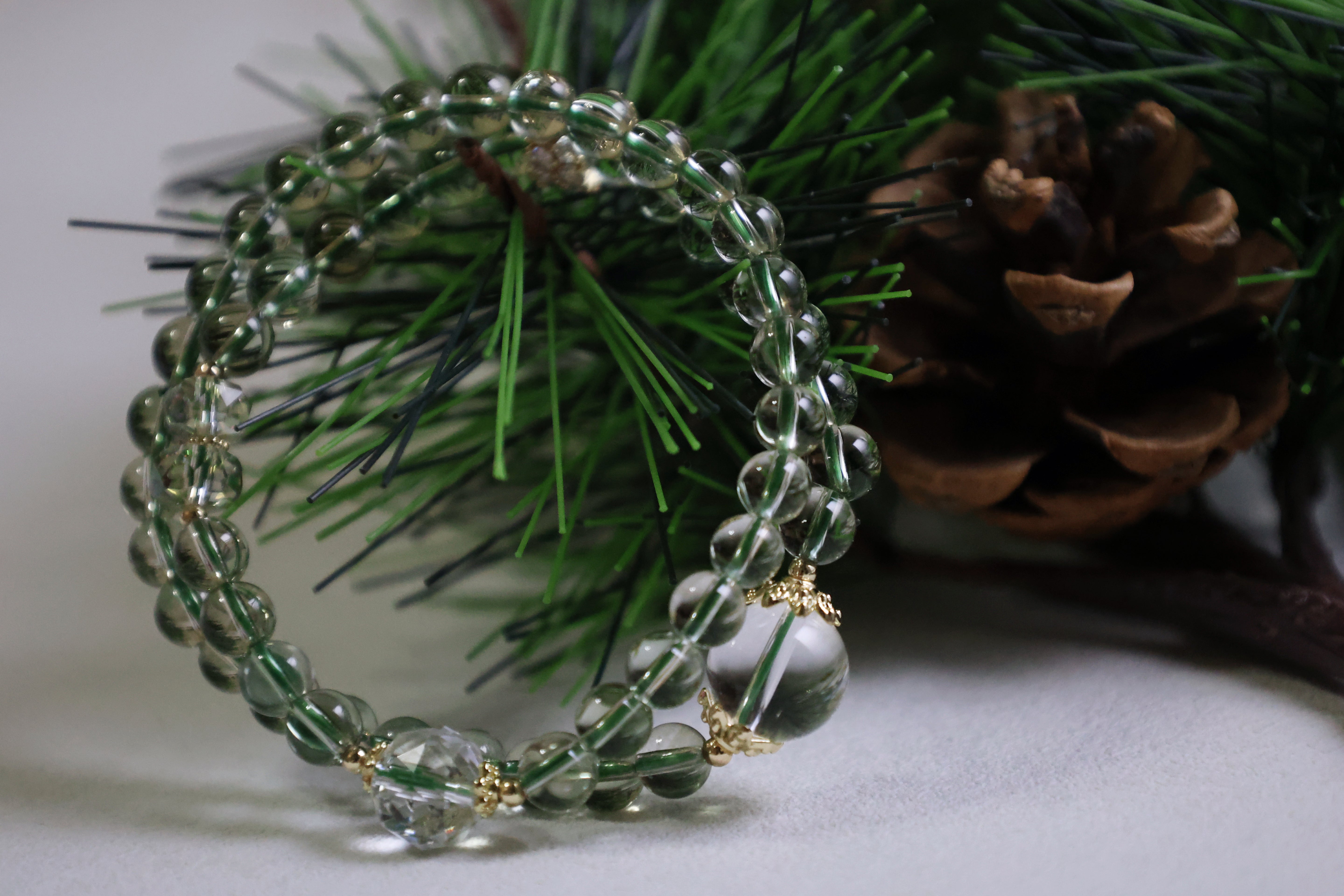 Dewy Vineyard - Prehnite Double Loop Bracelet