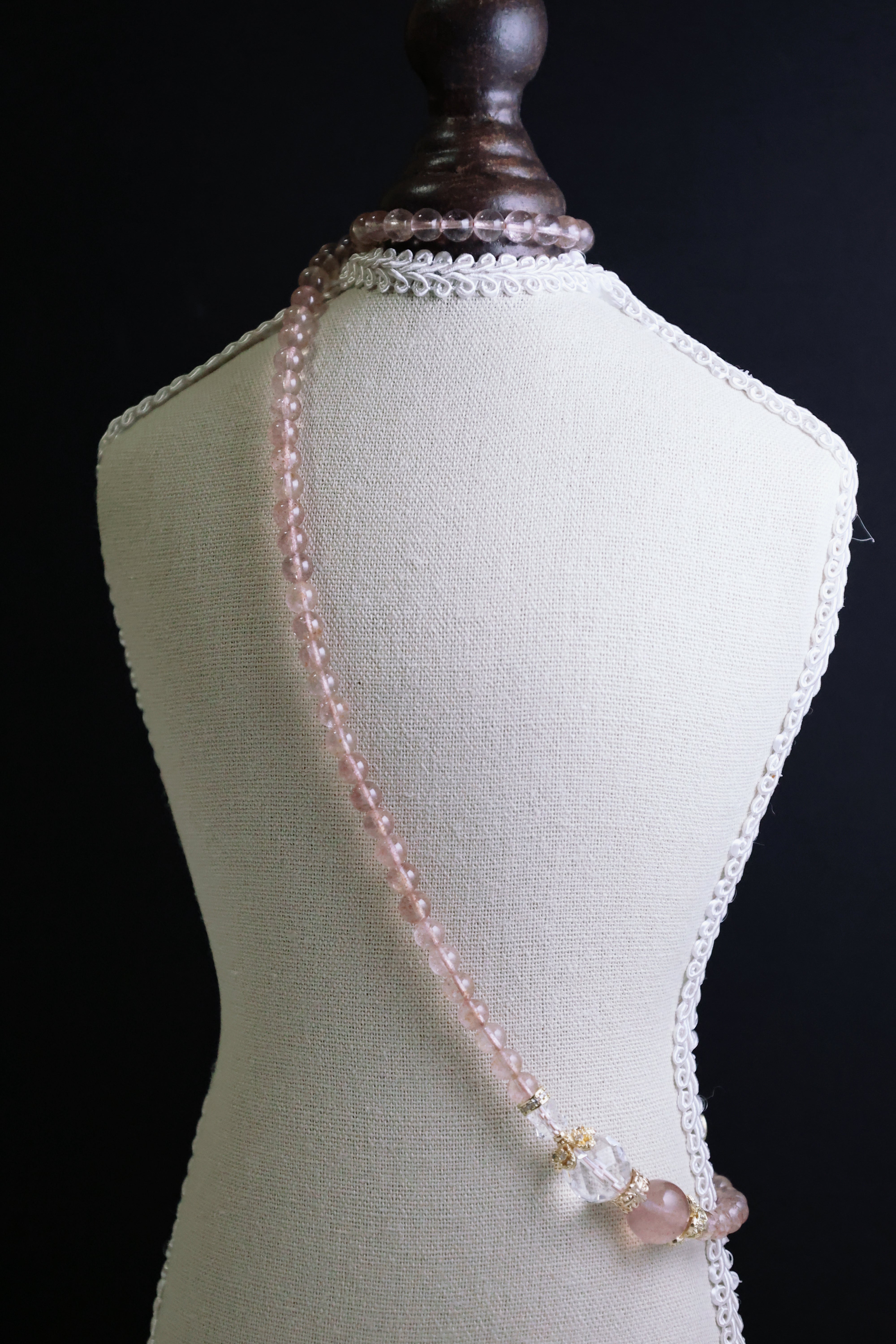 Peachy Blush - Rose Quartz & Clear Crystal Multi-Purpose Chain