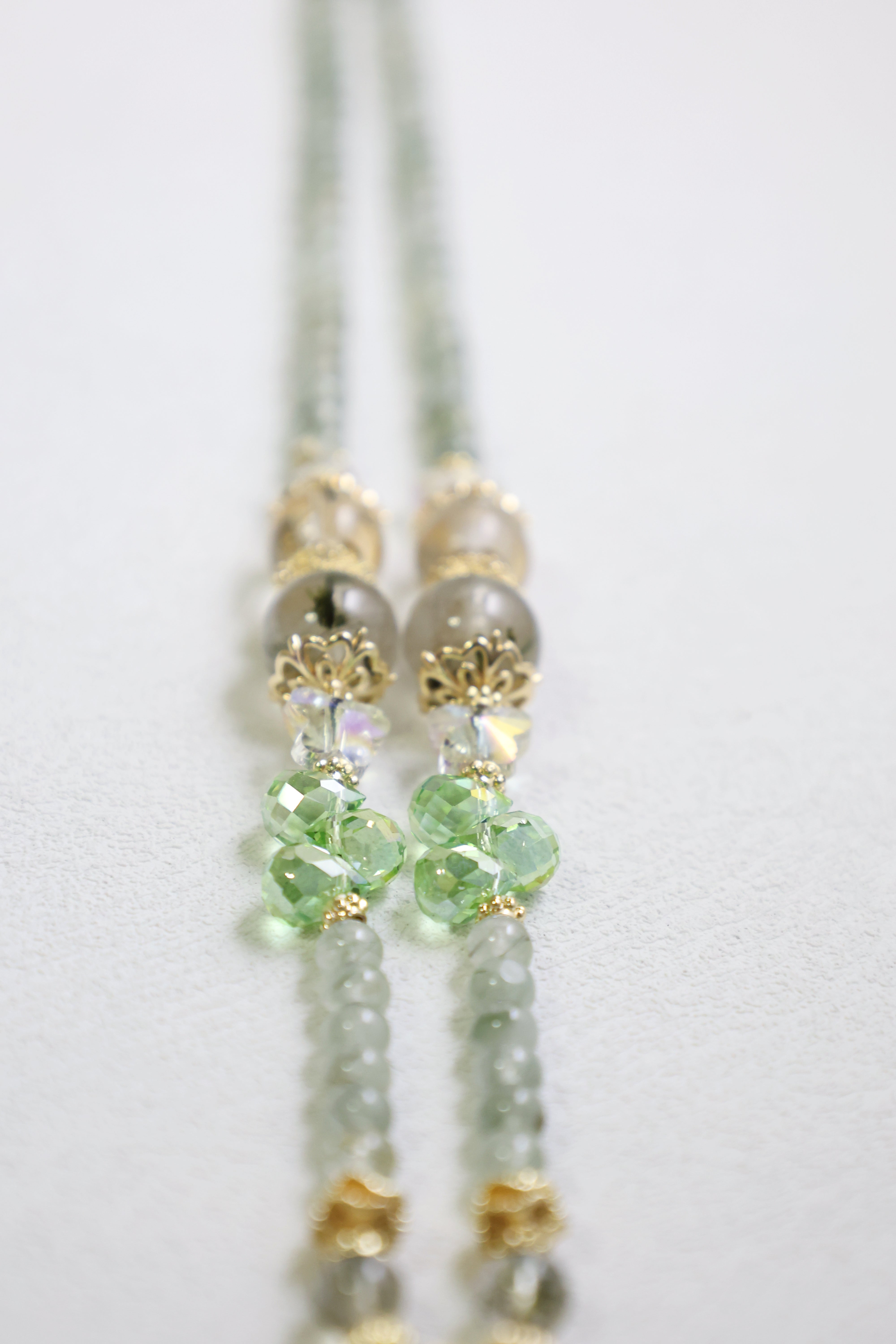 Verdant Mist - Phantom Quartz & Tea Crystal Multi-Purpose Chain